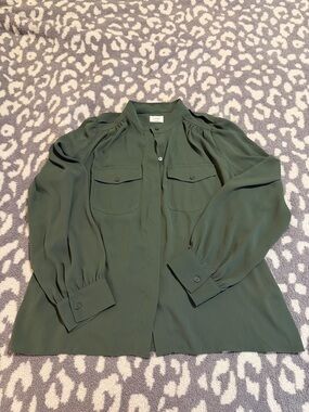 Wilfred Olive Green Long-Sleeve Utility Blouse